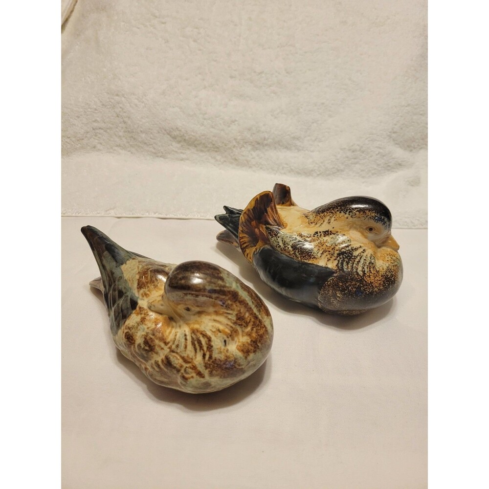 Ceramic Birds Wrens Brown Tones Collectible Figurines Set of 2  Made In Japan